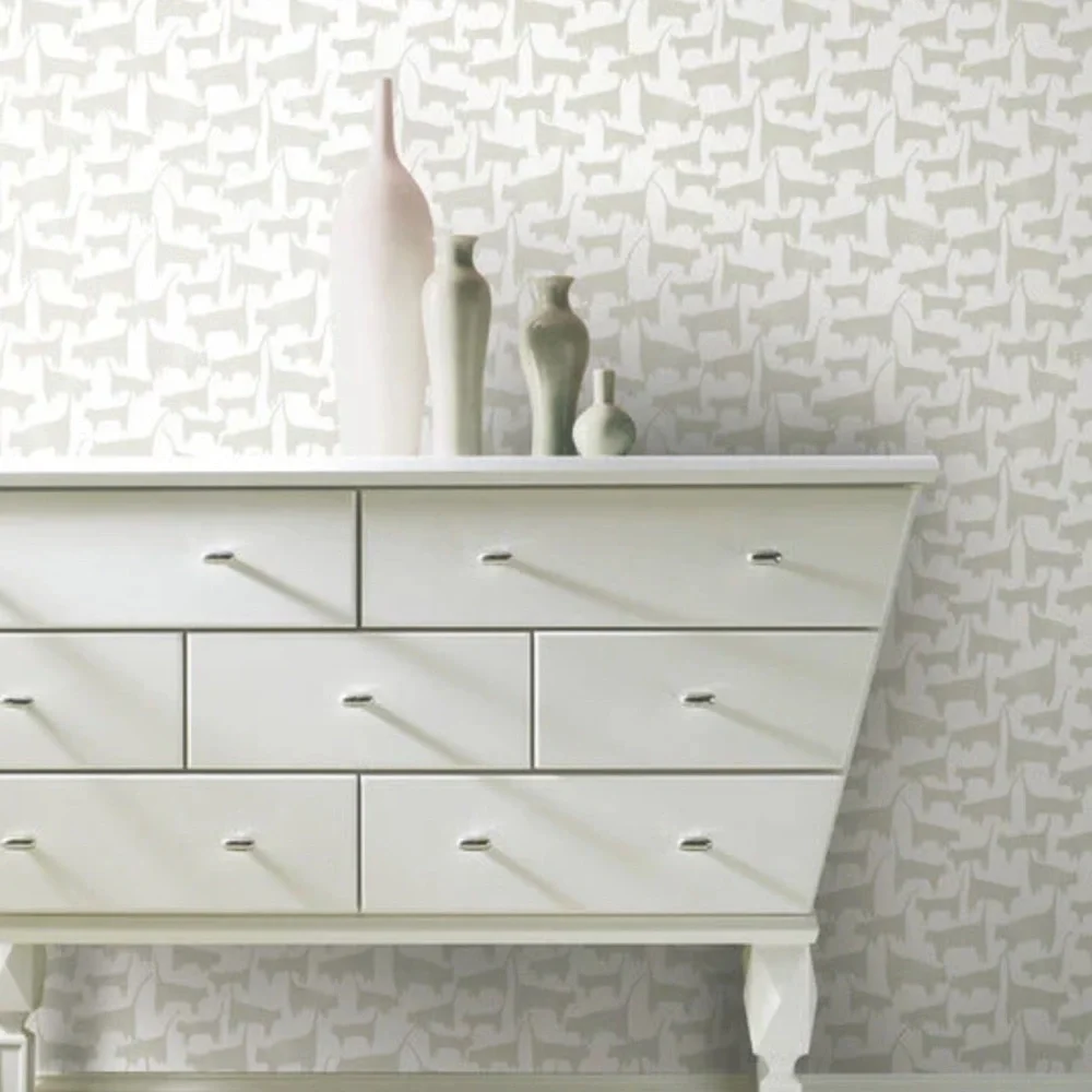 York Cat Tails Premium Peel + Stick Wallpaper Color: Neutral NWT